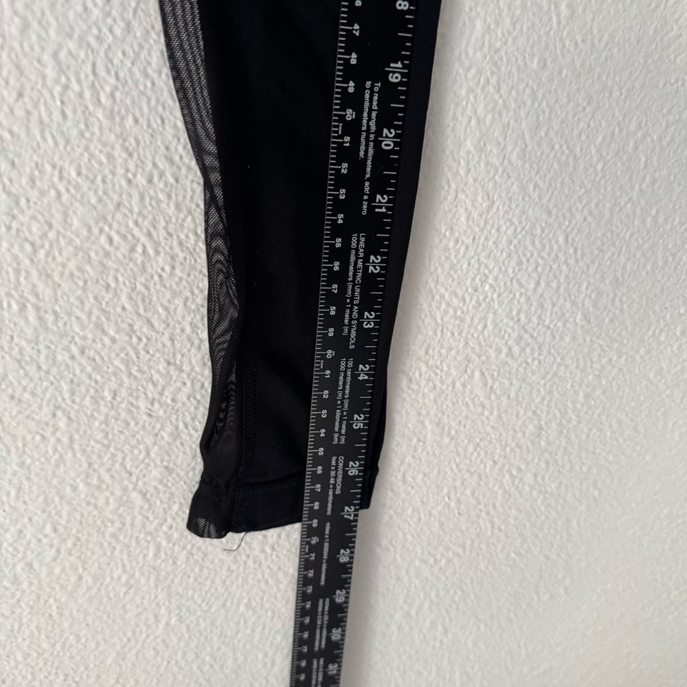 Mesh Panel High Waisted Athletic Leggings Black L/XL Soho Girls Edgy Sporty - Picture 9 of 12